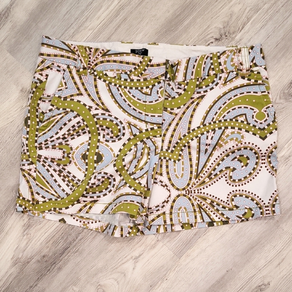 J Crew Patterned Shorts - Green and Brown
